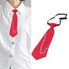 Reusable Metal Chain Necktie For Men Women Adjustable Closure Premium Polyester Fabric Stylish Dress Accessory