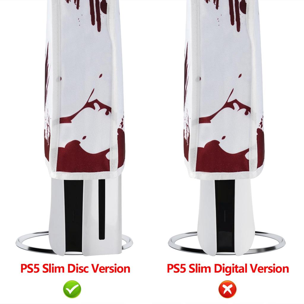PlayVital Staubschutz Musterdesign für neue Version PS5 Slim Disc Nylon Staubschutz Kompatibel mit PS5 Slim Disc Version Konsole (Vertikale) Version,