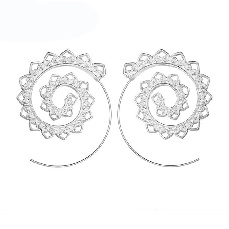 

2023 модные индивидуальные спиральные серьги-кольца с геометрическим рисунком в стиле стимпанк, вечерние ювелирные изделия, подарки серебряный