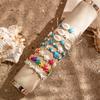 Bohemian Starfish Turtle Elastic Bracelet, Summer Vacation Wind Shell Adjustable Hand Rope Jewelry for Women
