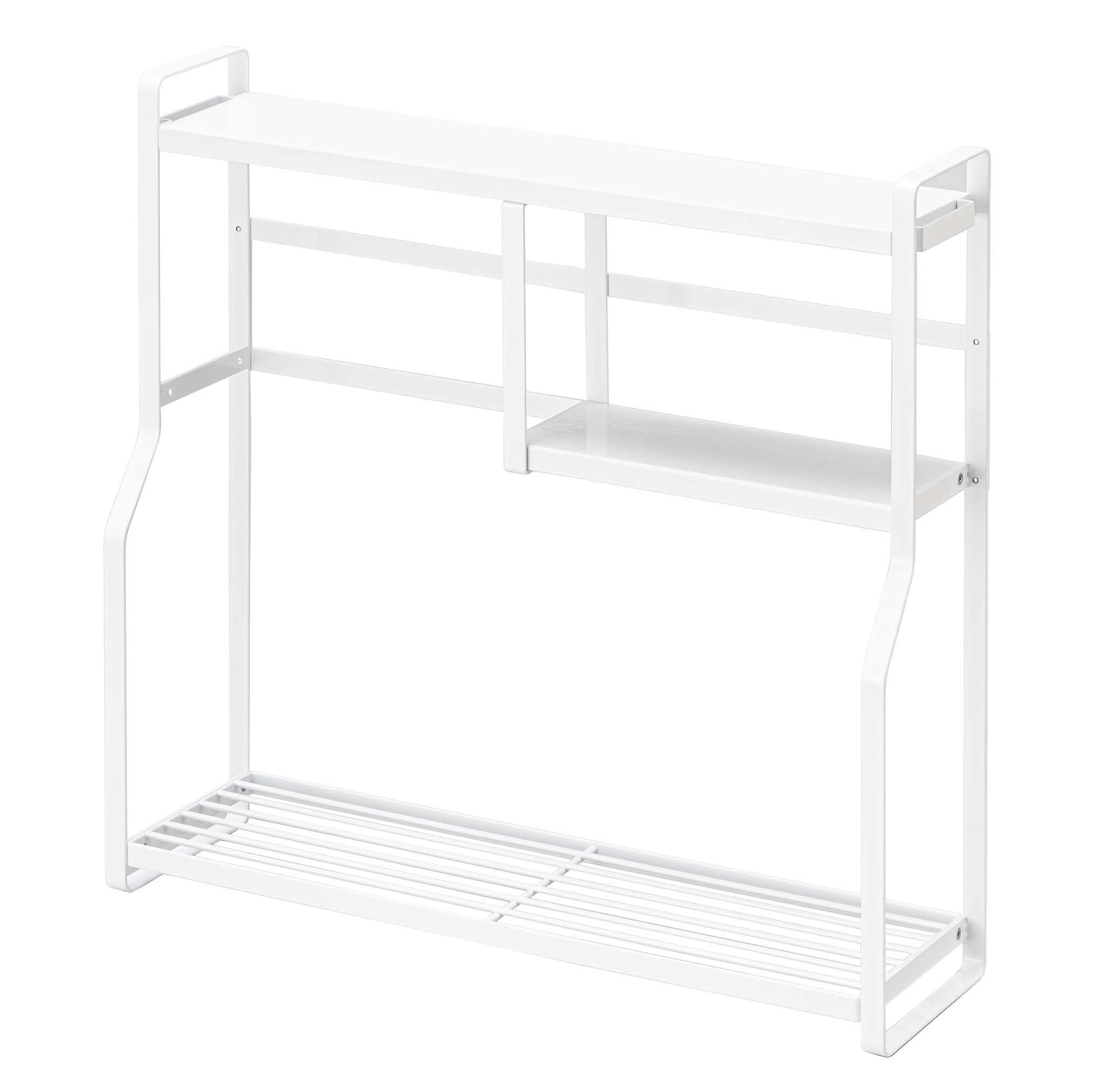 

Yamazaki 5234 Stovetop Side Rack White Approx. W53XD15.3XH51cm Tower Seasoning Rack with Hooks
