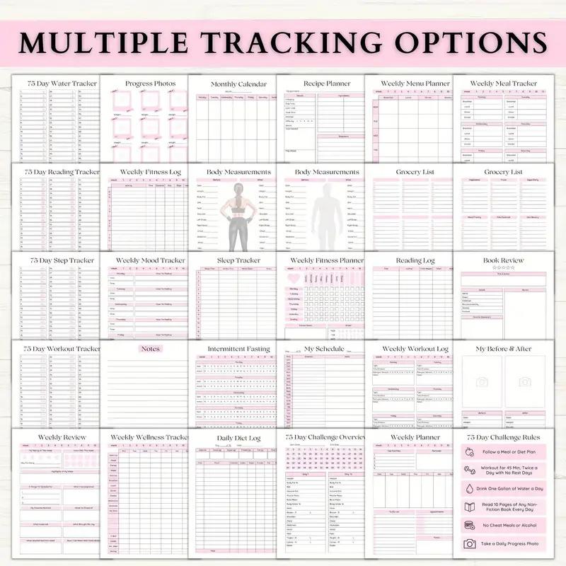 75-Day Fitness Challenge Planner Ultimate Fitness & Weight Loss Tracker Spiral-Bound Workout Log For Health & Wellness