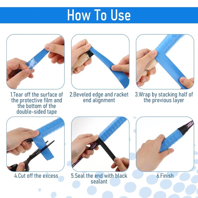12Pcs Racket Grip Tape For Badminton/Sweat-Absorbent Tennis Badminton Racket Grip Tape Overgrips