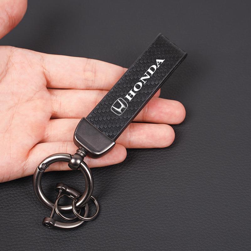 Car Key Case Ring High Quality Carbon Fibre Keychain For Honda Civic Fit Jazz Accord Pilot CRV Odyssey Passport City Shuttle HRV UQ8