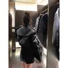 Retro Fashion Stand Collar Black Broad Shoulder Jacket Women's Spring and Autumn New Hong Kong Style Casual Short Top