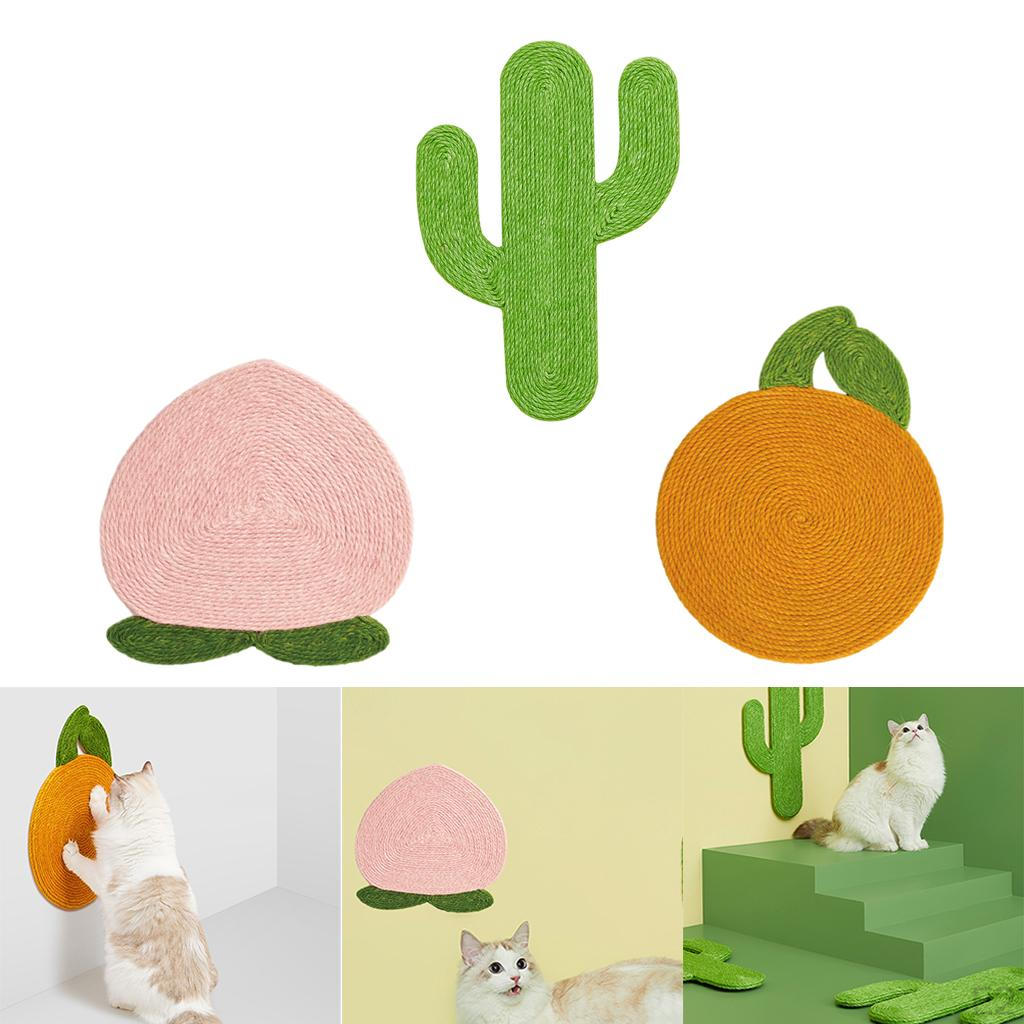 Durable Sisal Wall Mounted Cat Scratching Board, Scratcher W/ Sucker, Kitten Activity Interactive