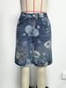 Cross2026 Florale High-Waist Wide-Leg Denim Capris für Damen