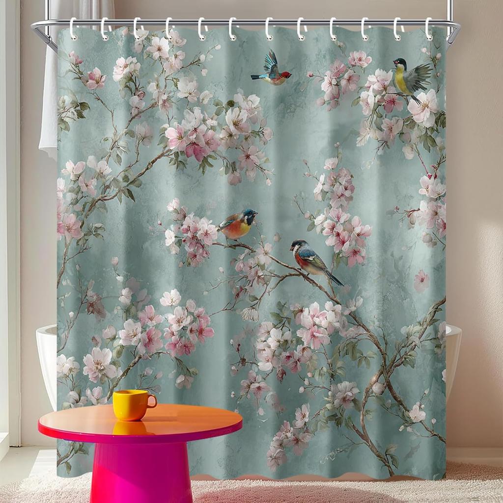Color Block Duschvorhang 72x72 Zoll Lebendiges Retro Geometrisches Badezimmerdekor Moderner Pop-Art-Stil Wasserdichter Stoffvorhang