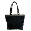 Coach 10445 Shoulder 2way Signature Canvas Tote Bag Black Canvas Used