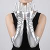 Solid Color Long Gloves Hip Hop Etiquette Mittens Fashion Patent Leather Gloves  Photography Props
