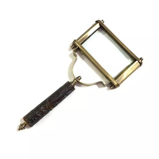 Antique Nautical  Rectangular Handheld Magnifying Glass Reading Magnifier