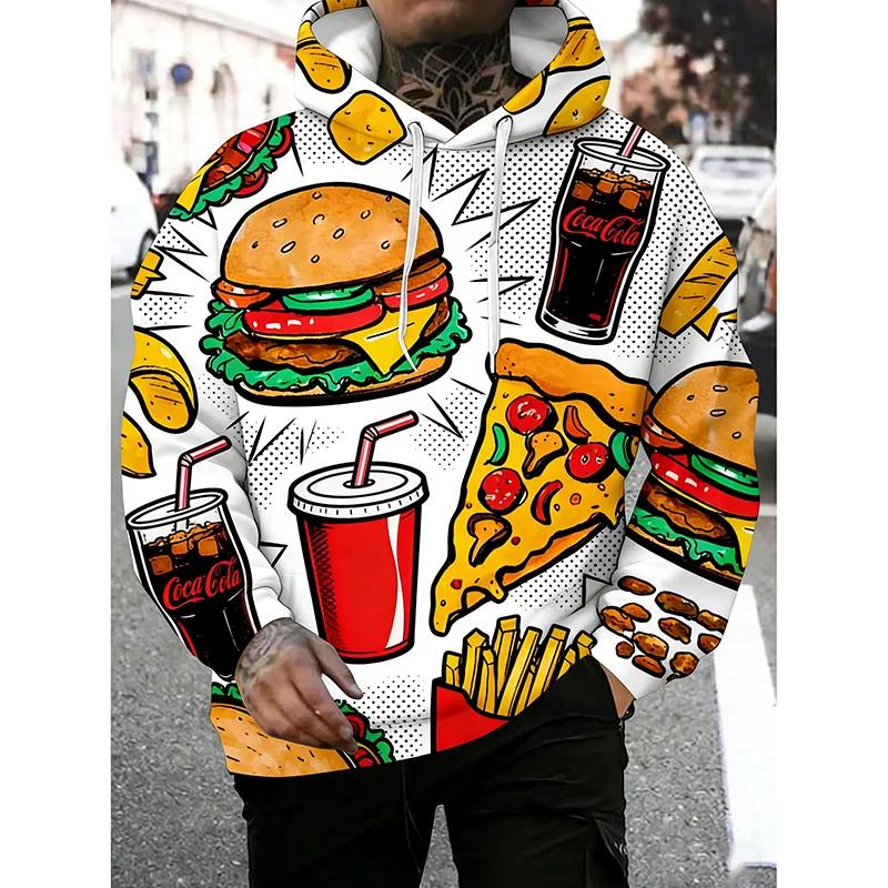 Fashion Versatile Men's Food Printed Hoodie Casual Comfort Hoodies Sweatshirts Men’s