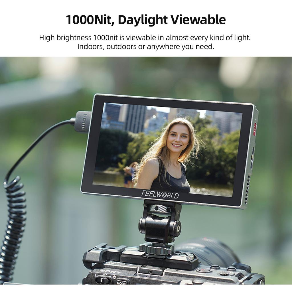 FEELWORLD P6X 5.5 Inch DSLR Camera Field Monitor Aluminum Alloy Video Monitor Touch Control Panel 4K HDMI Input Output