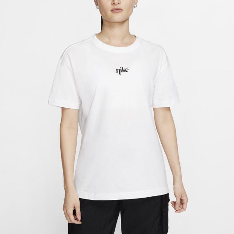 Nike T Shirts Women's White Crew Neck Moderate Straight Fit CT8923-100