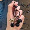 3D Cherry Fruit Keychain Pendant with Bell for Student Backpacks