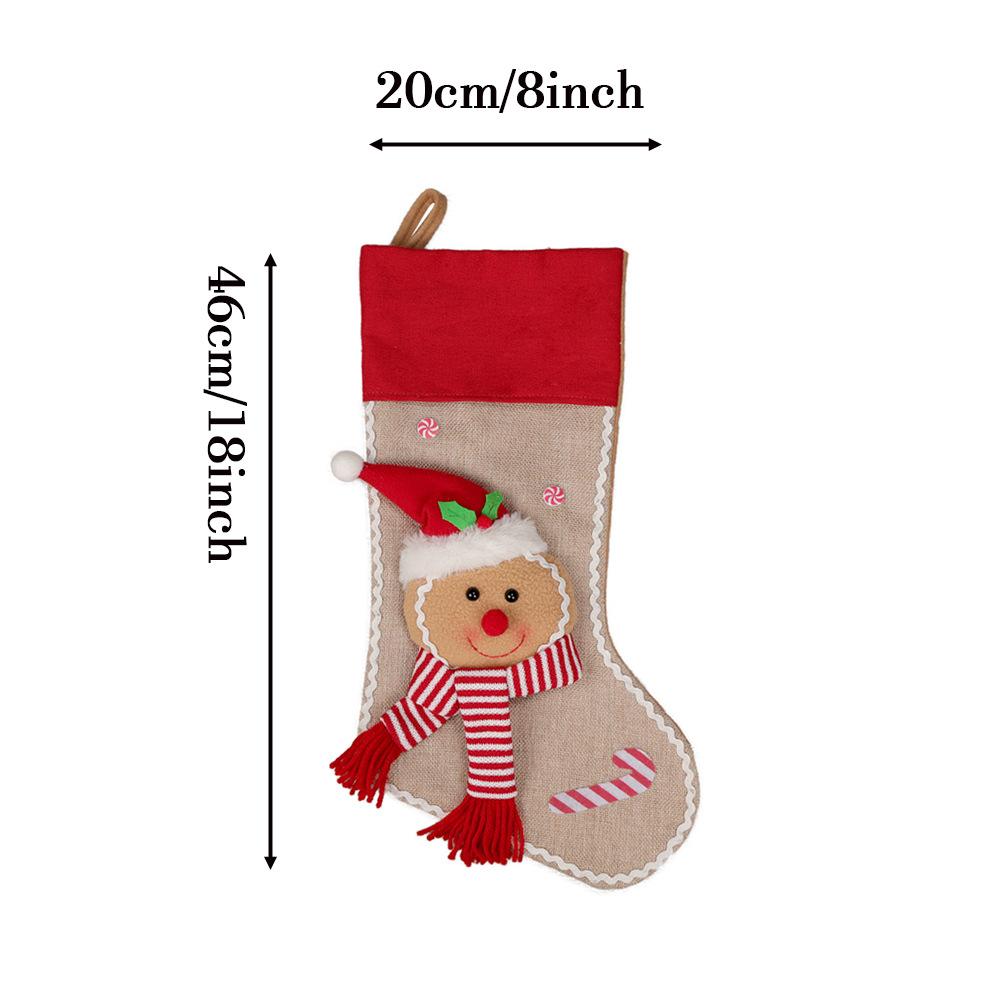 Gingerbread Man Christmas Gift Bag Cookie Man Christmas Stockings Christmas Tree Fireplace Pendant Decoration Mall Window Decoration