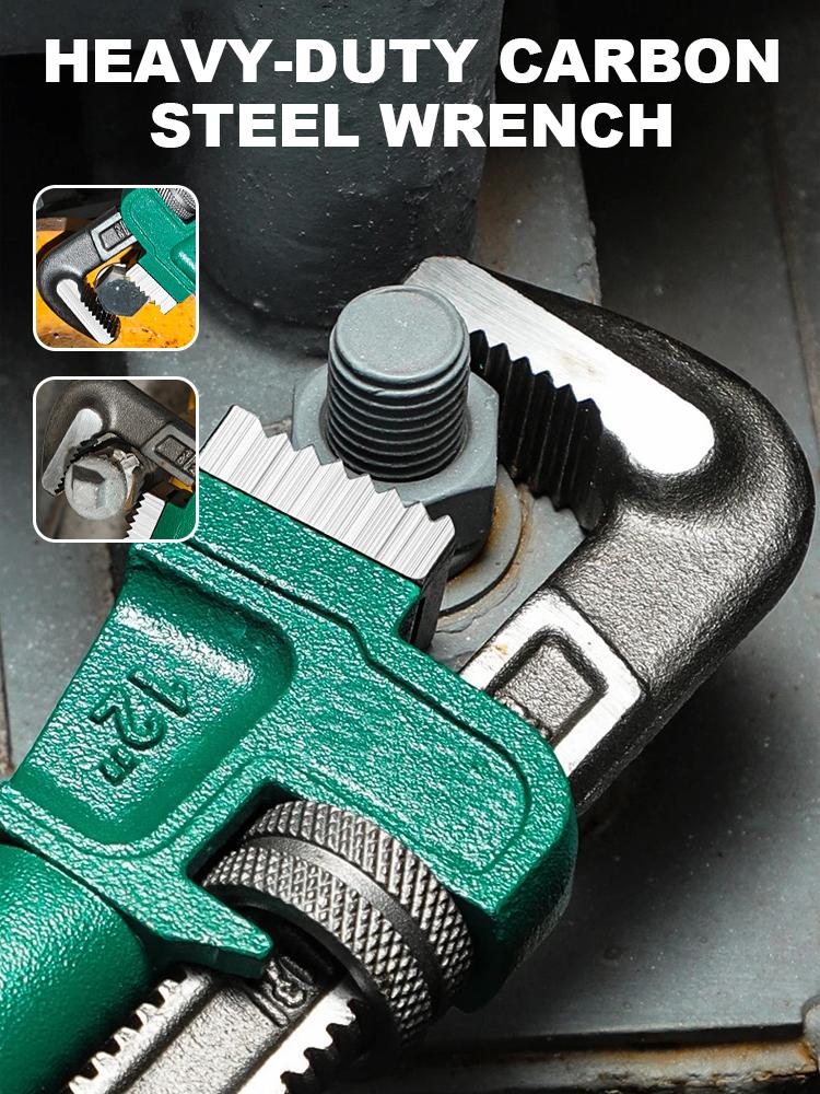 10/12/14/18 inches Heavy Duty Carbon Steel Straight Pipe Wrench ,Large Opening Adjustable Wrench,Cutting of Pipe Pliers