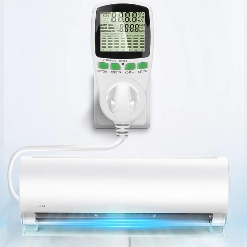 Digital Wattmeter AC Power Meter Electric Consumption Energy Meter EU Plug Socket Power Kilowatt Wattage Voltage Indicator