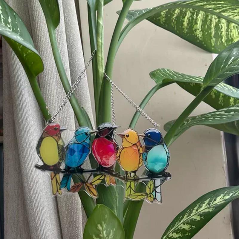 Cute Colorful Bird Pendant Acrylic Car Pendant Garden Garden Decoration Pendants