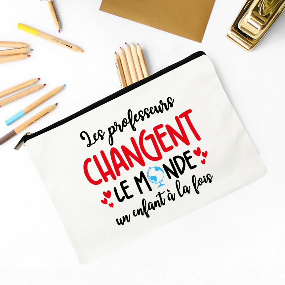 The Influence of Teacher Will Last for A Lifetime Print Makeup Bag Travel Toiletry Bag Pencil Case Stationery Bags Teachers Gift