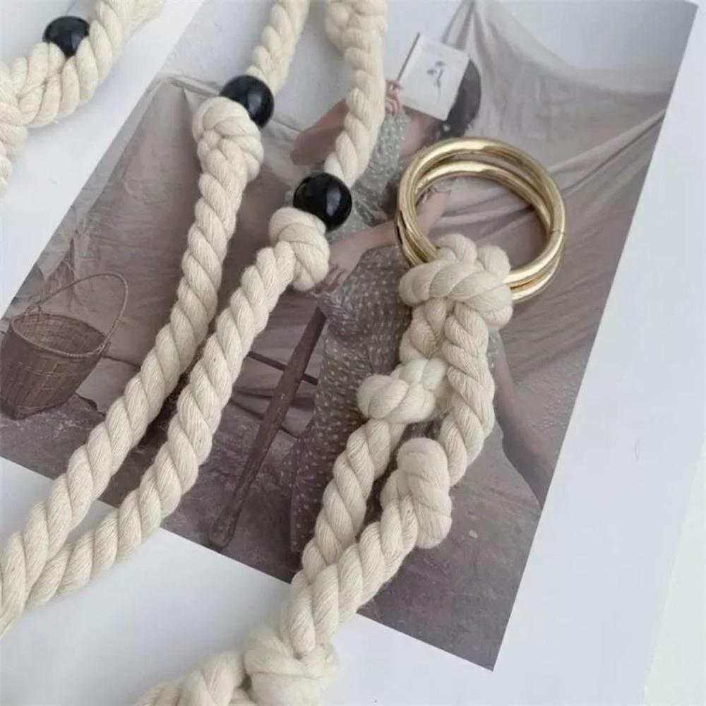 Tie Up Rope Waistband Ethnic Style Pack Thread Waist Belt Fashion Coarse Rope Belt  Streetwear