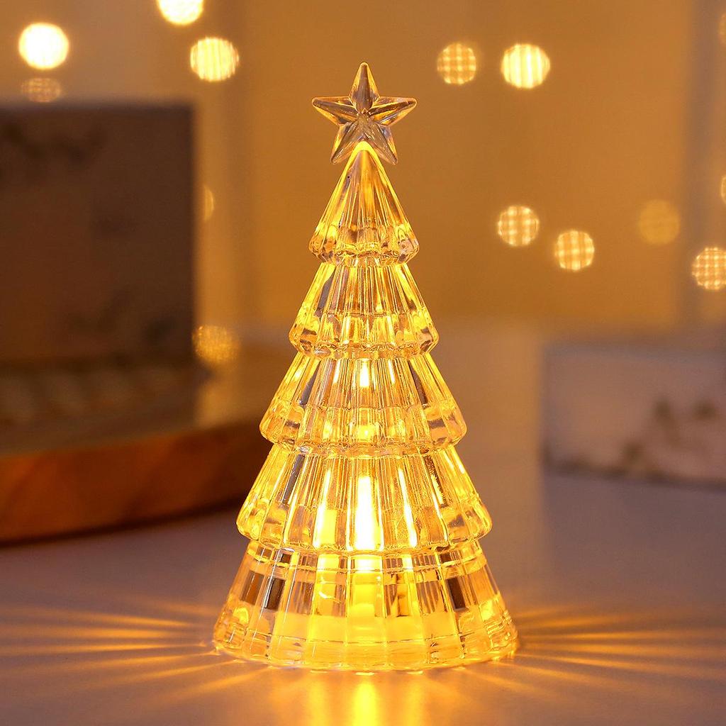Leuchtender LED Kristall Weihnachtsbaum Nachtlicht Ornament