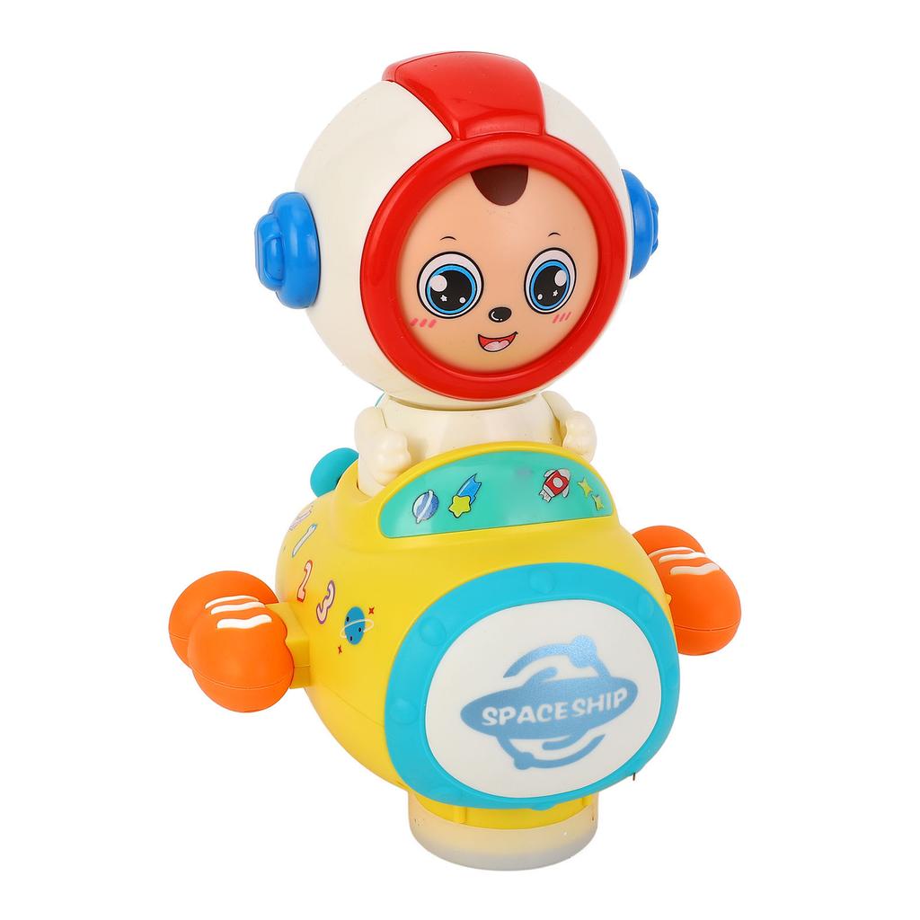 Tummy Time Toy with Light Music Astronaut Shape Auto Changing Face Universal Walking Car Crawling
