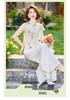 Mom's Stylish Summer Two-Piece Set: Mid-Aged Women's Chinese Style Short-Sleeve Shirt + Skirt Pants.