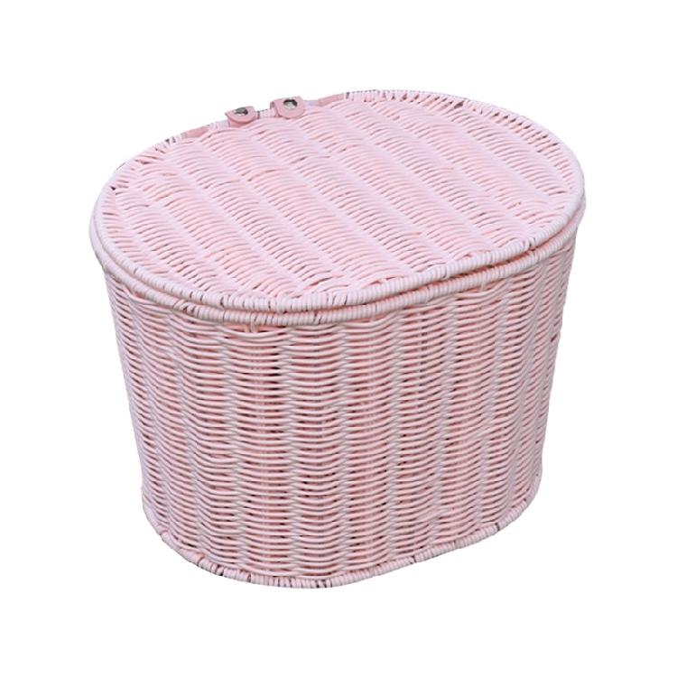 Веселые регулируемые велосипедные рули Корзина для хранения Передние рули Велосипеды Корзина Подходит для ежедневных поездок розовый