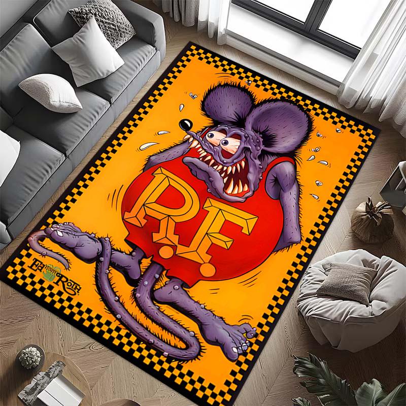 Rat Fury: Furious carpet Doormat Living room and bedroom mats Art Doormat Christmas gifts