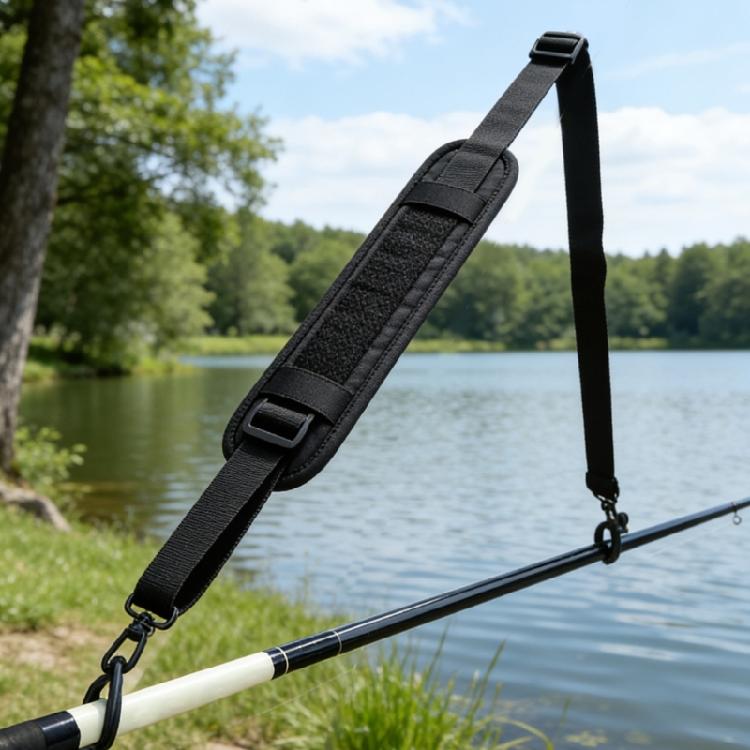 Fishing Rod Carrying Strap Shoulder Harness Fishing Rod Support Strap With 2 Silicone Grip And 2 Rod Fastening Band