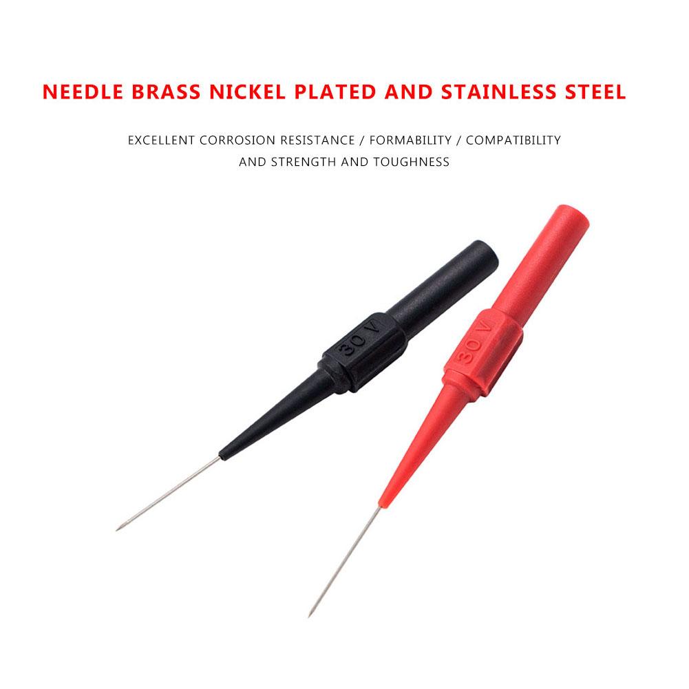 100-10pcs Insulation Piercing Needle Pin Sensitive Multimeter Piercing Needle Probe Measuring Device Car Tool for Banana Plug