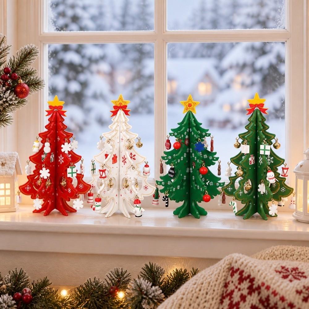 Stereo Christmas Tree Decorations Wooden With Pendant Christmas Tree Home Decoration