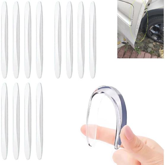 12 Pack Invisible Car Door Edge Guards Rubber Clear Adhesive Door Edge Protector Anti-Scratch Trim Guard for Door Ding Prevention Bumper Body