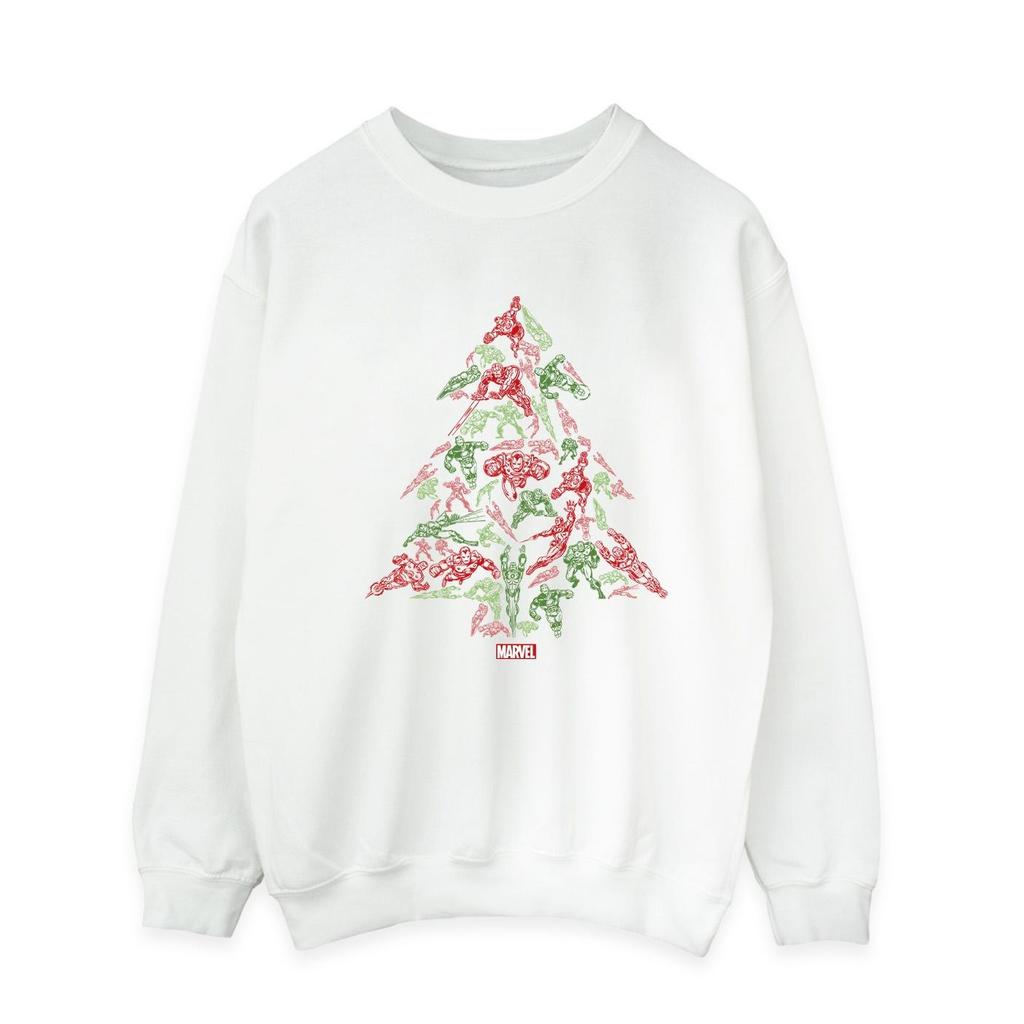 Marvel Mens Avengers Christmas Tree Sweatshirt
