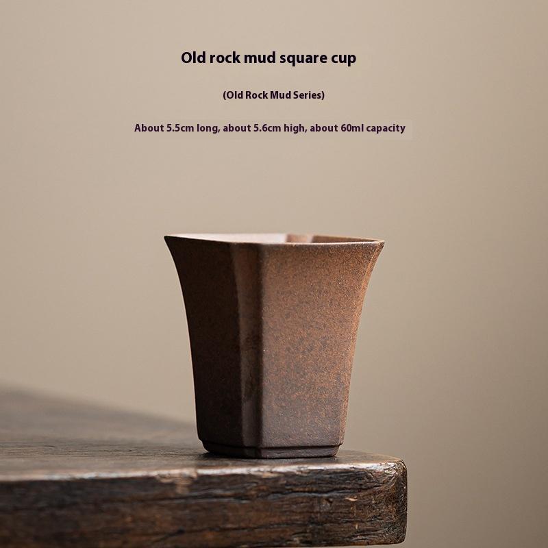 

Japanese Retro Master Cup Small Capacity Household Tea Cup Coarse Pottery Japanese Wind Cup Square Teacup 200ml