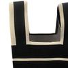 Striped Contrast Bag Knitted 20cm X 35cm Versatile Portable Stylish Polyester Travel Party Tote