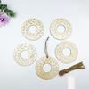 10pcs Unfinished Wood Donuts Wood Cutouts for DIY Crafts Wooden Donuts Shaped Hanging Ornaments with Hole Hemp Ropes Gift Tags