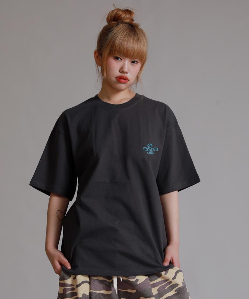 LIKE THE MOST Surfing Ramo Oversized Short Sleeve T-Shirt_Charcoal