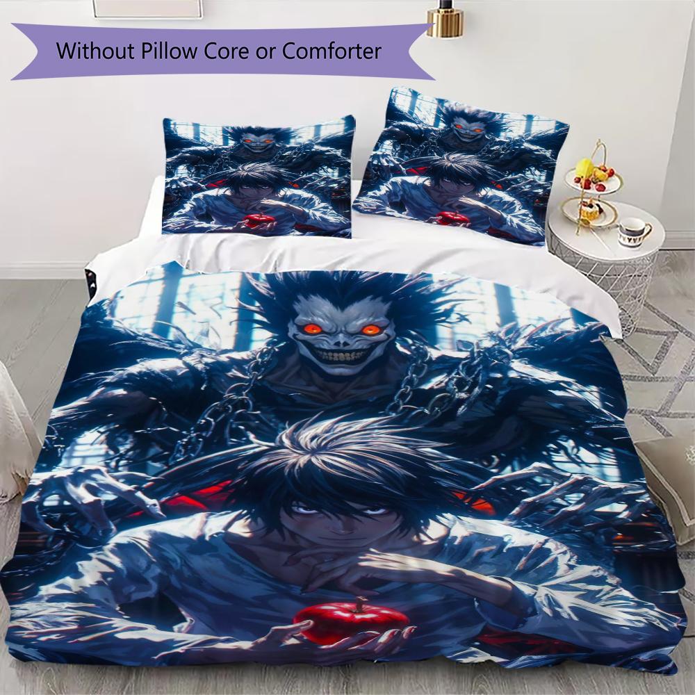 

Death Note Pattern Bedding uilt Set uilt Cover Pillowcase Home Decoration Birthday Gift (1 * duvet cover + 2 * pillowcase without core) 135x200cm