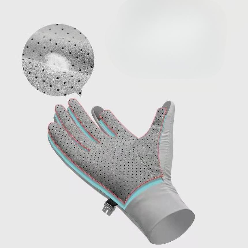 Outdoor Men's and Women's Cycling Gloves Slip Proof Wear Resistant Sun Proof and Ultraviolet Proof Thin Touch Screen Breathable Ice Silk Gloves.