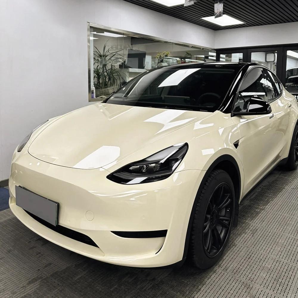 

Car Wrapping Film Crystal Ivory Car Sticker PET Sticker Bubble Free Auto Decals Car Accessories Exterior Interior Decoration 10x152cm