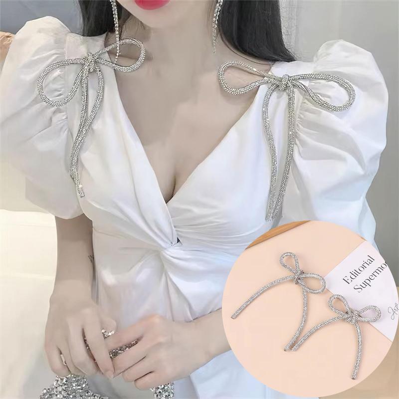 Utsökta Glittrande Kristall Rosett Broscher Märken För Kvinnor Flickor Mode Dam Rosett Boutique Pin Accessoarer Gåva