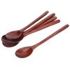 5PCS Wooden Spoon with Long Handle Soup Spoon for Barbecue Camping Party Home KitchenPaint Color