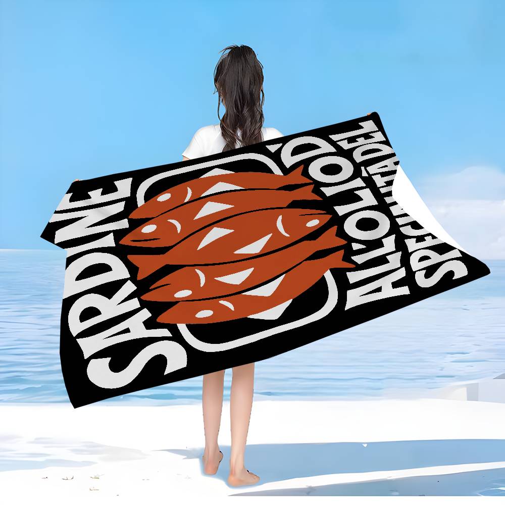 Sardines Swimming Art Beach Towel Colorful Bath Towels For Girl Microfiber Quick Dry Custom Sand Free Beach Yoga Spa Gym Pool