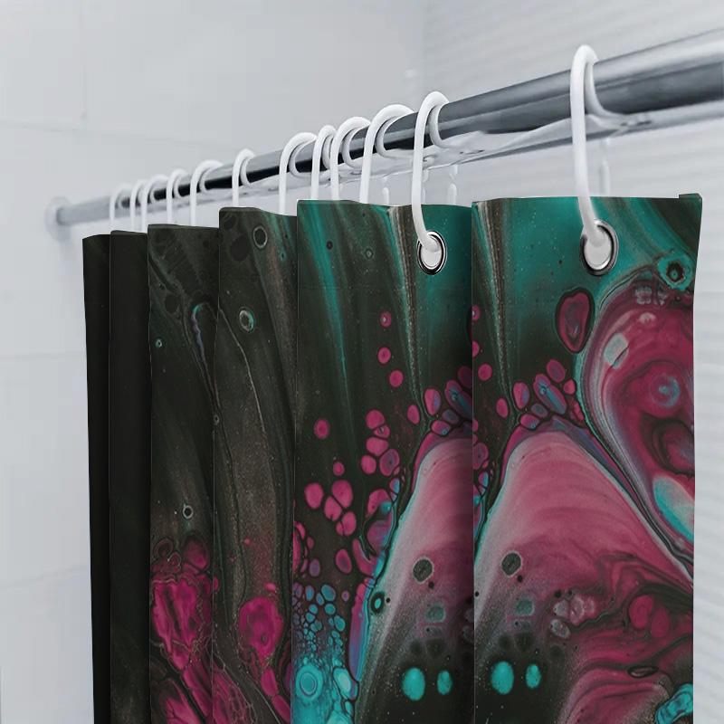 Colorful Shower Curtain Abstract Art Print For Bathroom Decor 3D Printed Waterproof Fabric Available In Various Sizes