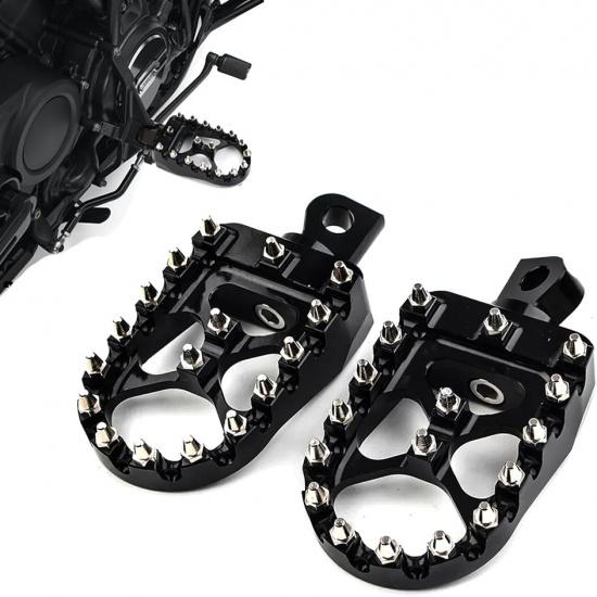

DREAMIZER Wide Foot Pegs for Motorcycle,Black CNC MX Chopper Bobber Style Motorcycle Footpegs 360° Roating Front Rear Footrest Compatible with чёрный