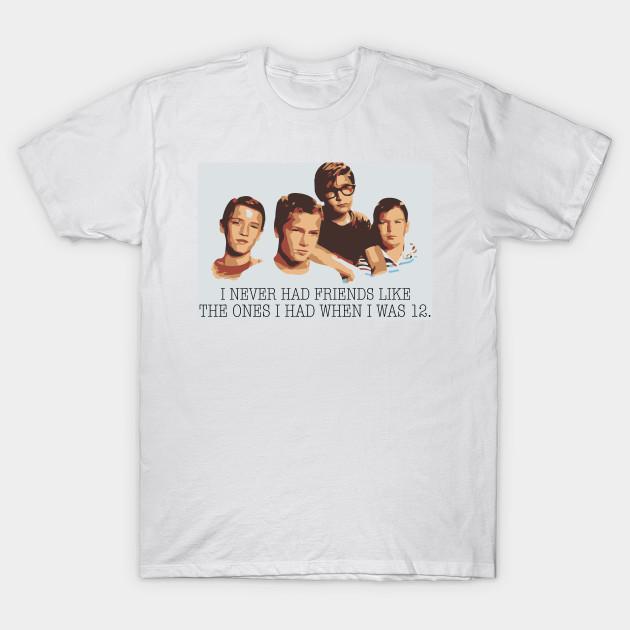 Men Black Print T-shirt Stand By Me Movie No-Cut Transfer Paper Print Cotton Tshirt 2XL белый
