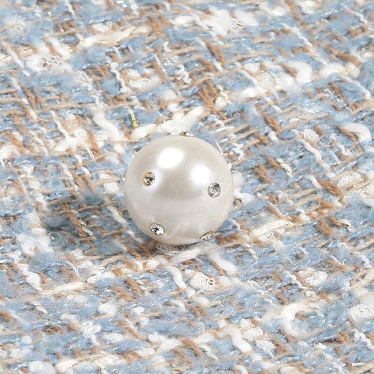 Pearl Diamond Button Women'S Shirt High-End Button Accessories Versatile Round Sweater Shirt Cardigan Small Button