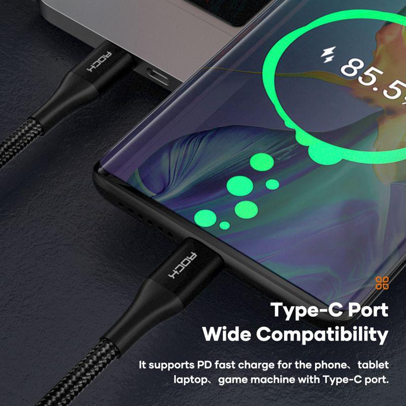 ROCK Cavo Caricabatterie Rapido PD Type C da 100W 5A per Macbook Cavo Caricabatterie Rapido da USB C a USB Type C